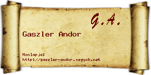 Gaszler Andor névjegykártya