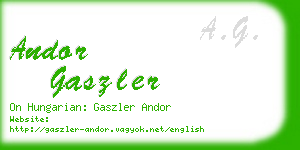 andor gaszler business card